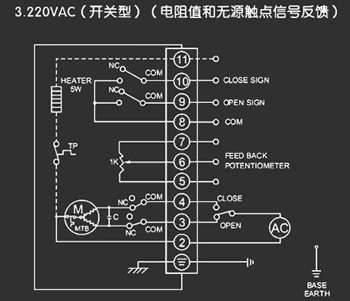 220VAC開關(guān)型<a href='http://www.yw9977.cn/Product/diefa/diandongdiefa/' target='_blank'>電動<a href='http://www.yw9977.cn/Product/diefa/' target='_blank'>蝶閥</a></a>接線圖