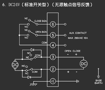 ＤＣ24Ｖ標準開關(guān)型<a href='http://www.yw9977.cn/Product/diefa/diandongdiefa/' target='_blank'>電動<a href='http://www.yw9977.cn/Product/diefa/' target='_blank'>蝶閥</a></a>接線圖