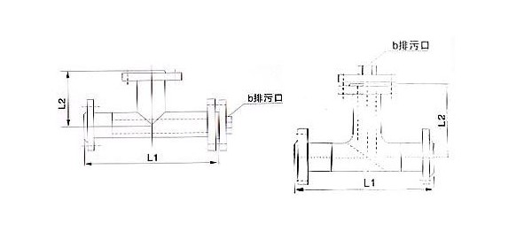 直流式T型過濾器流向圖